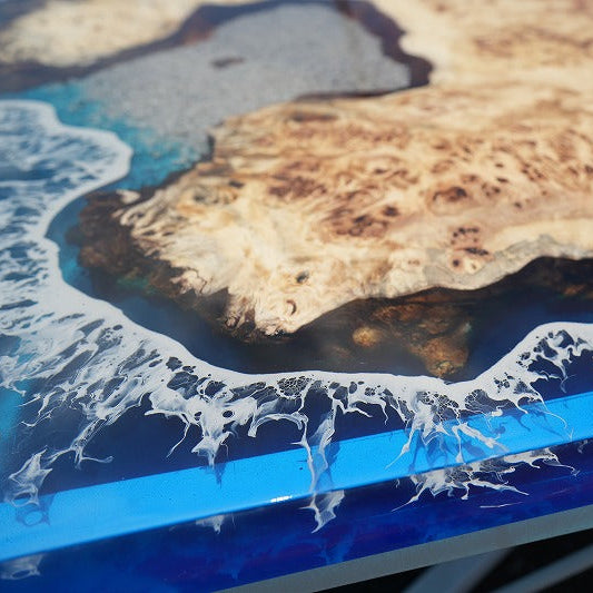 ポプラ六角形Oceanレジンテーブル