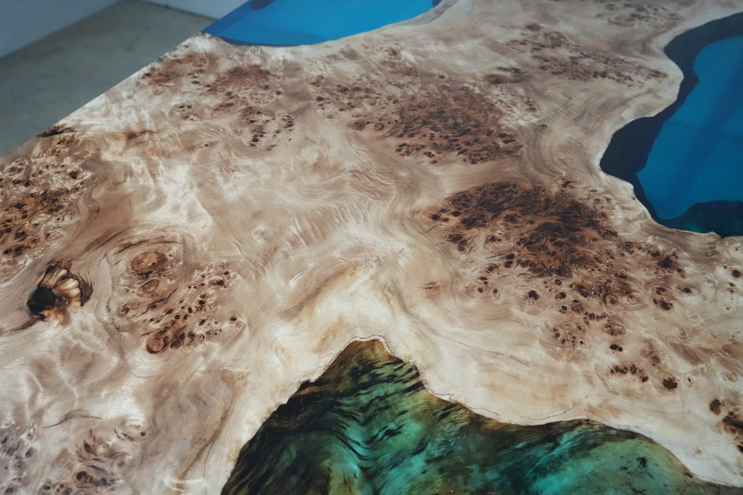 Poplar Hexagonal Ocean Resin Table