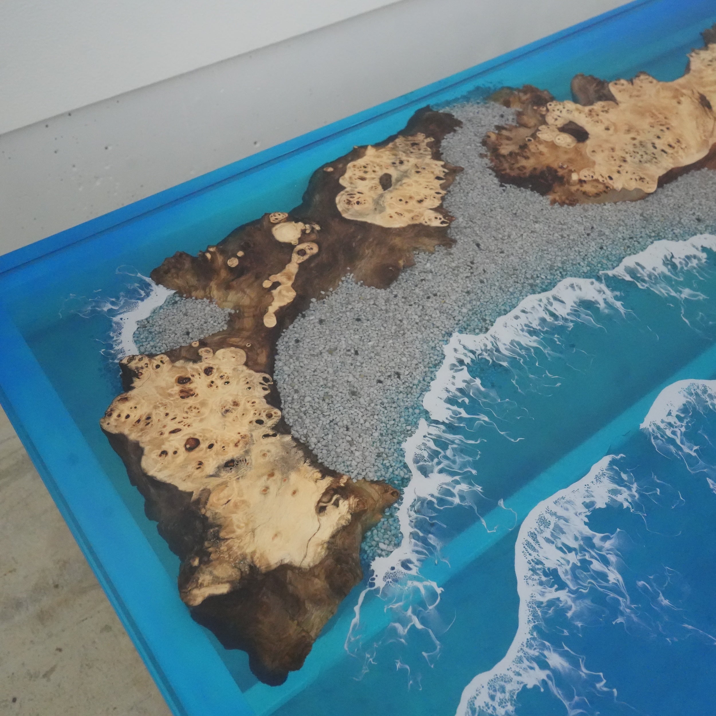Poplar Hexagonal Ocean Resin Table