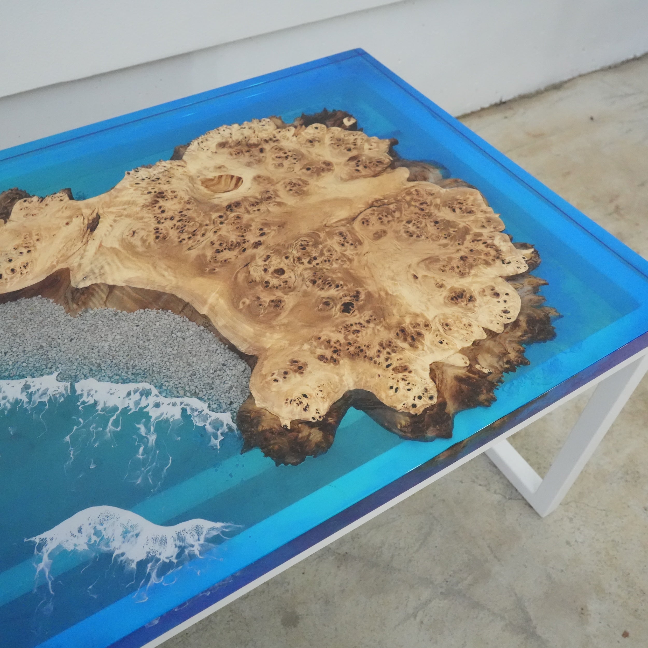 Poplar Hexagonal Ocean Resin Table