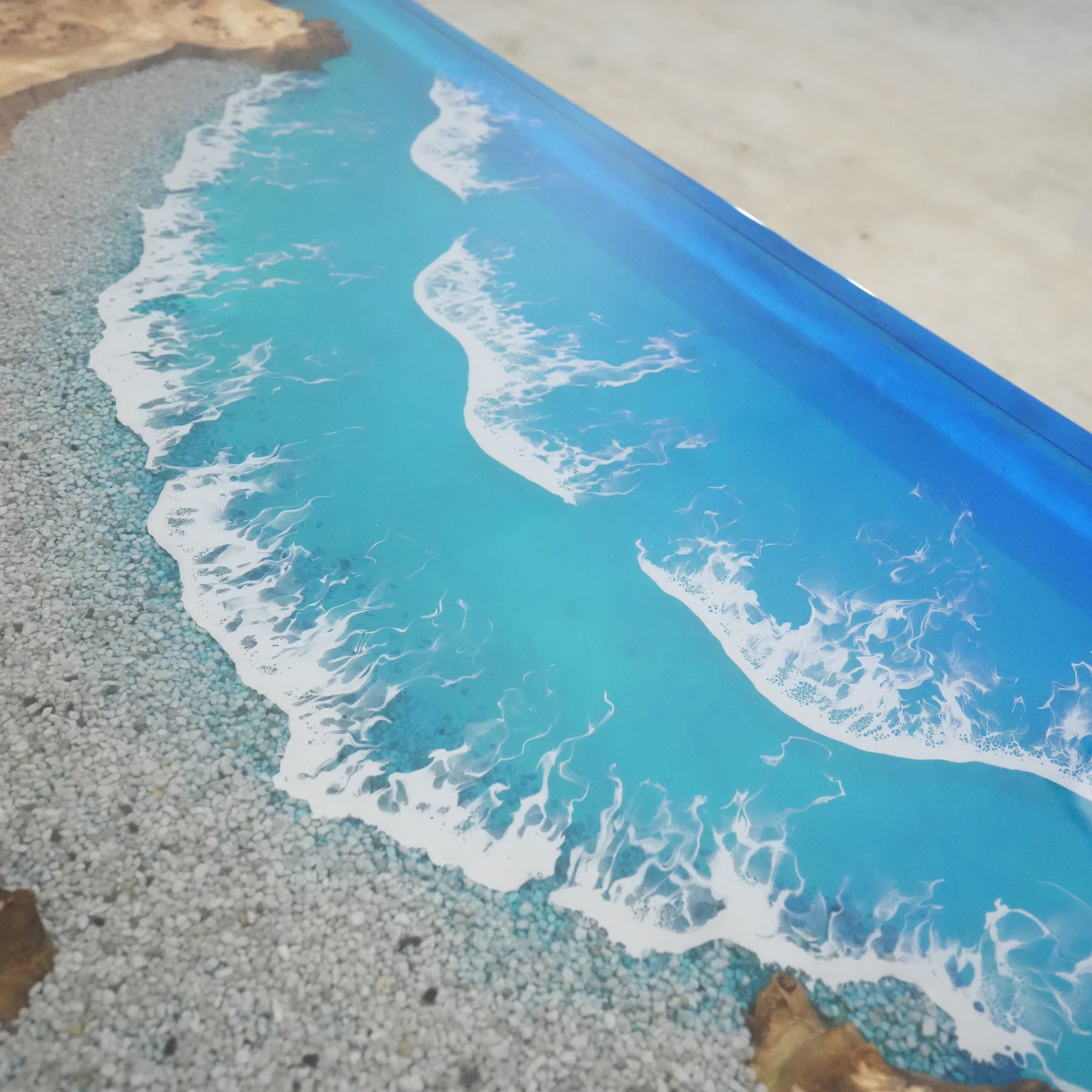 Poplar Hexagonal Ocean Resin Table