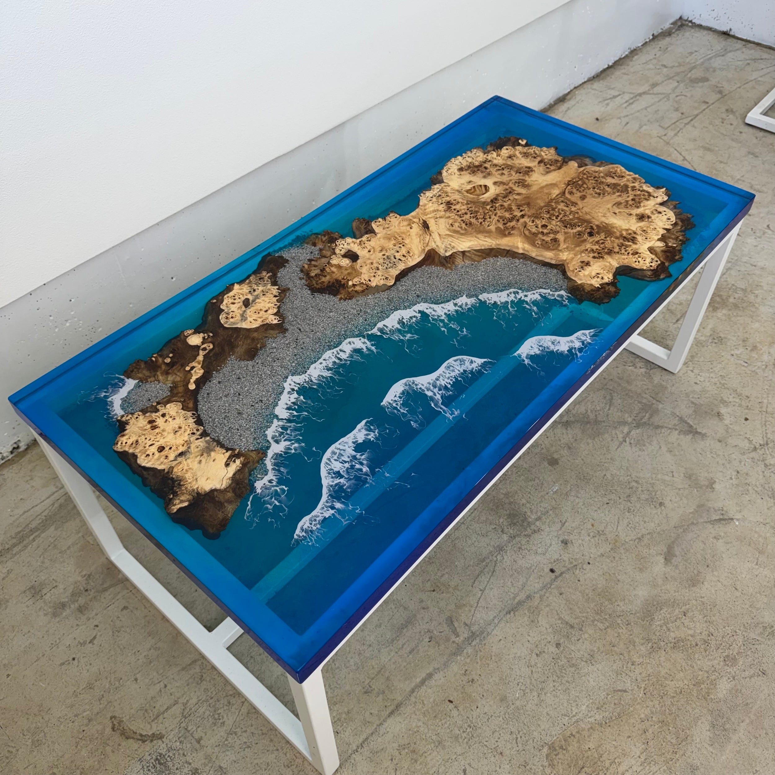 Poplar Hexagonal Ocean Resin Table