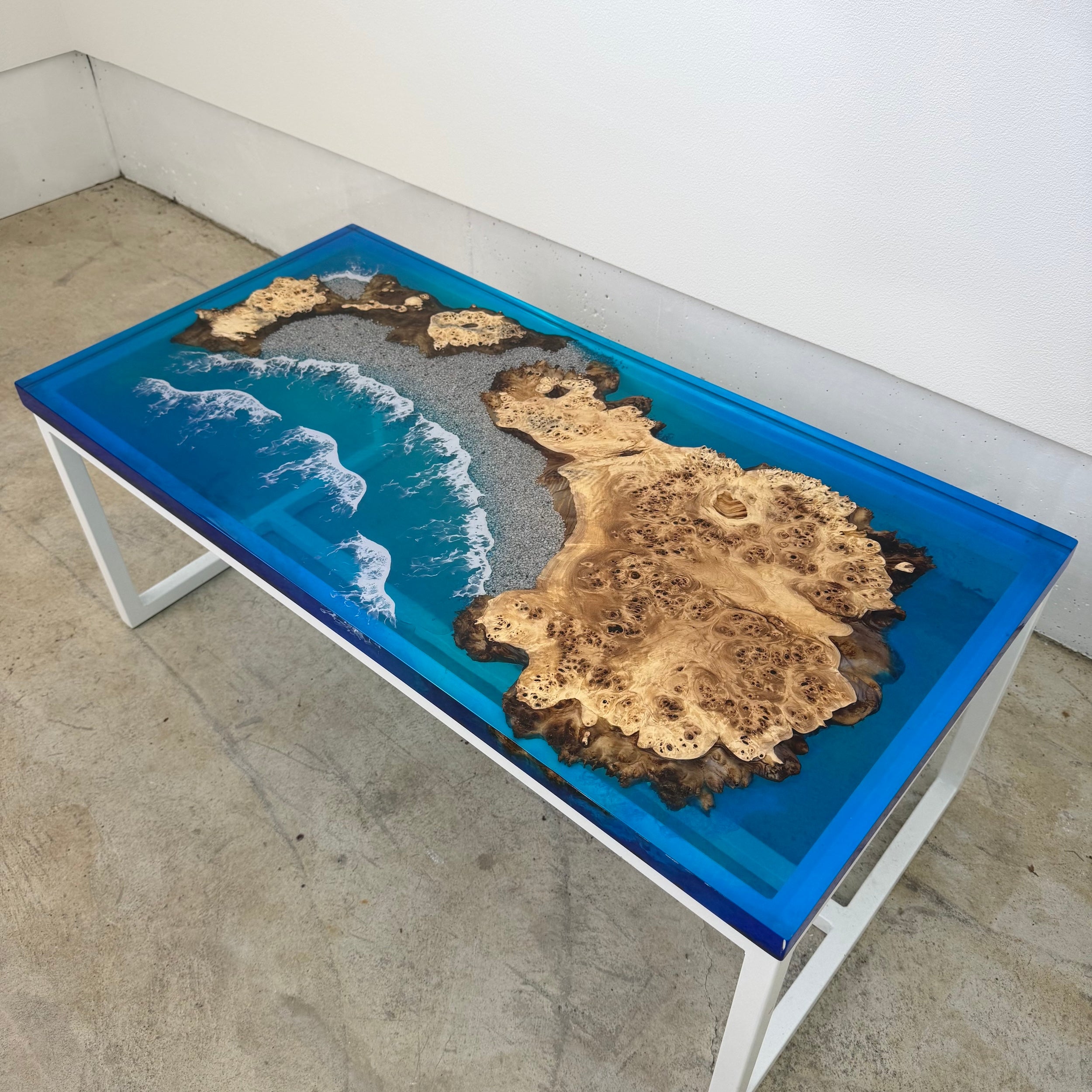 Poplar Hexagonal Ocean Resin Table