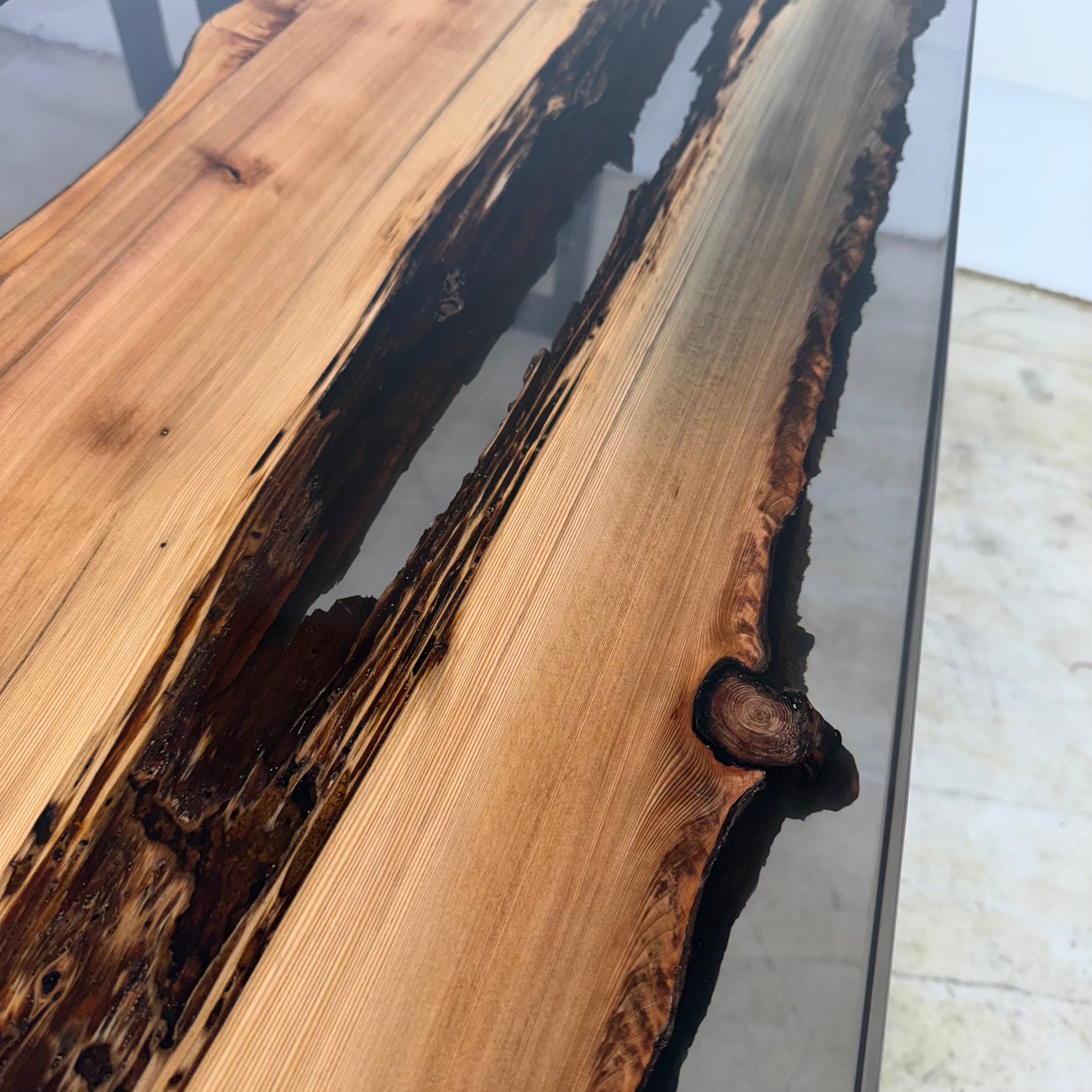 Poplar Hexagonal Ocean Resin Table